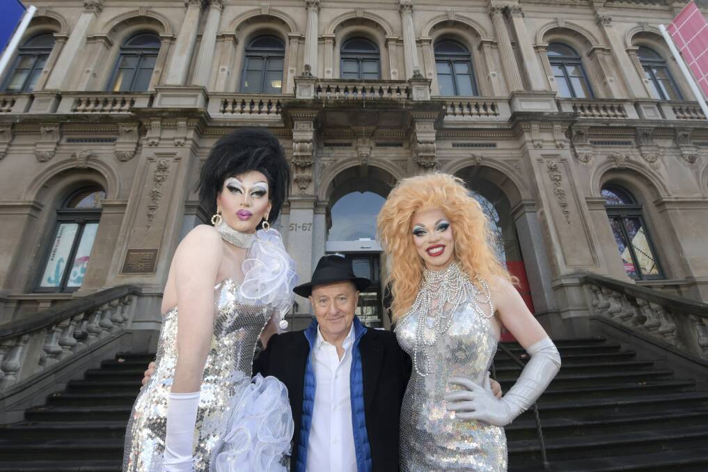 READY FOR WHITE NIGHT: Pashion Couture, festival director David Atkins and Miss Art Simone. Picture: NONI HYETT
