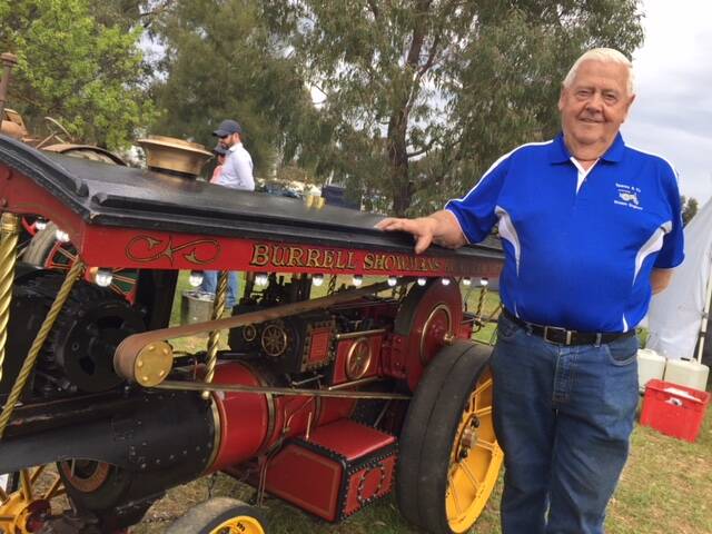 John Sparks with one of his machines on display at the Elmore Field Days.