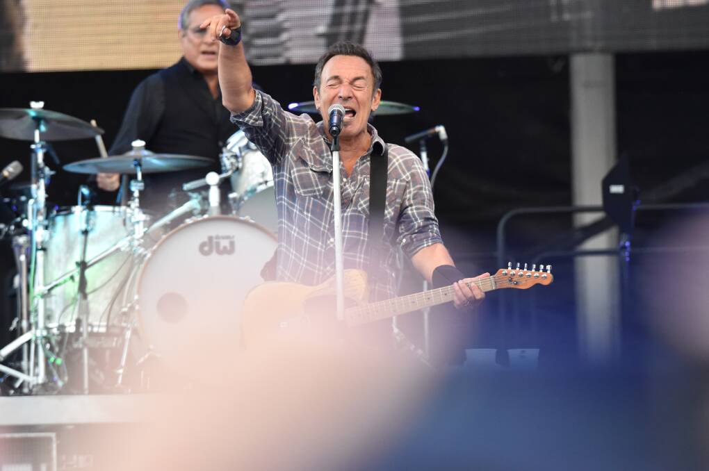 Bruce Springsteen performing at Hanging Rock in 2017. Picture: DARREN HOWE
