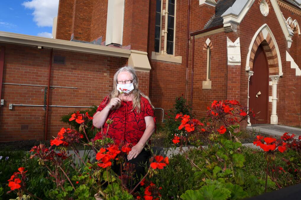 SPRING JOY: Sue Stewart is developing plans for a sensory garden in Eaglehawk as the pandemic eases. Picture: NONI HYETT