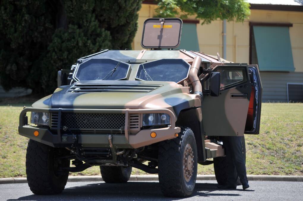 A Hawkei military vehicle.