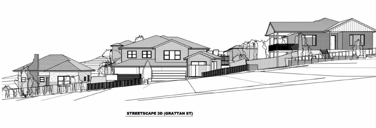 Developers want to build a two storey building in Grattan Street, North Bendigo, but council staff are concerned it would be too bulky. Image: SUPPLED