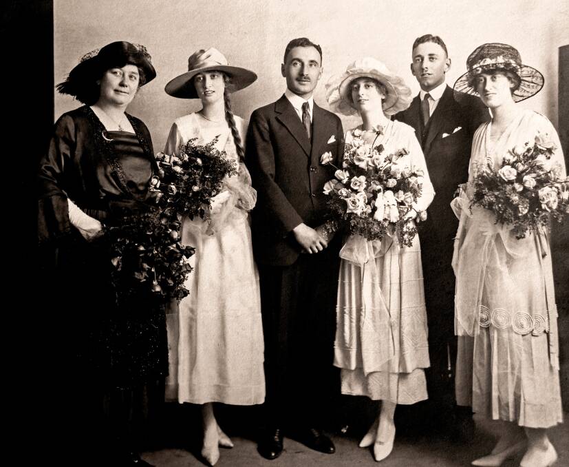 The wedding party: Agnes, Vida, Sidney, Merlyn, Reg and Beryl. Picture: SUPPLIED