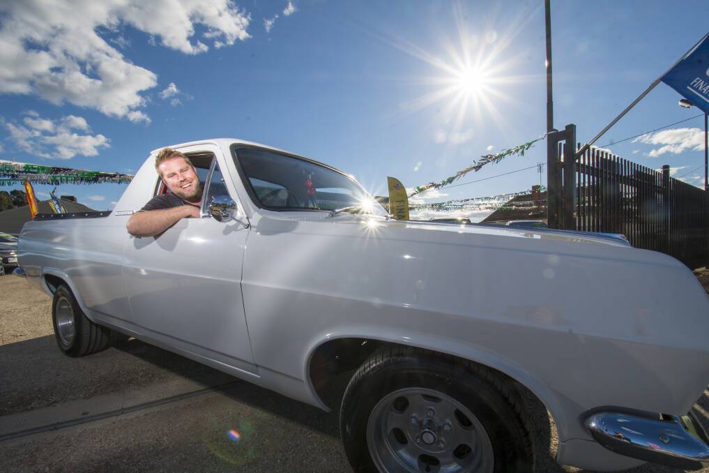 UTE BEAUTY: Ewan Middleton hits the road as the VACC's centennial cavalcade readies for a trip up the Calder to Bendigo from Melbourne. Picture: DARREN HOWE 