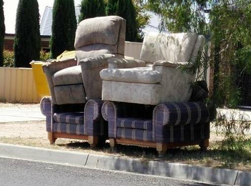 Hard rubbish placed on a kerb in Bendigo. Picture: JAYLEE DIXON