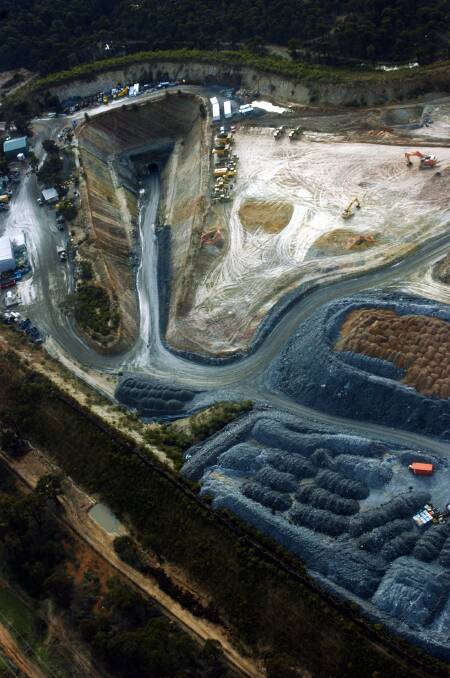 The Kangaroo Flat site and the entrance to the Swan Decline in 2005, when miners were busy digging the site. Picture: ANDREW JOY