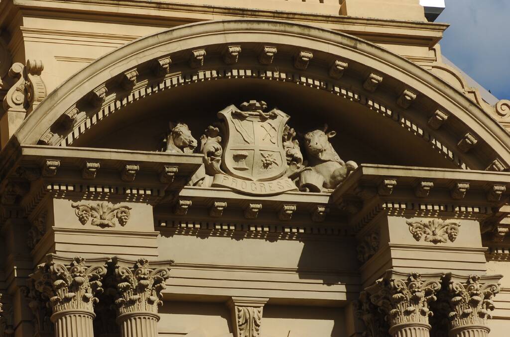 Part of the Bendigo Town Hall's exterior. Picture by Laura Scott.