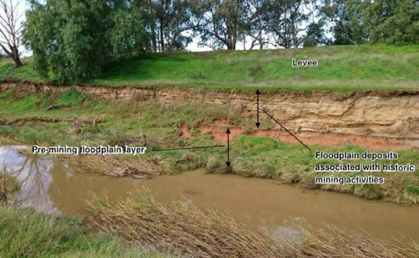 An image showing how sludge coated land around the creek. Picture: HUNTLY COMMON