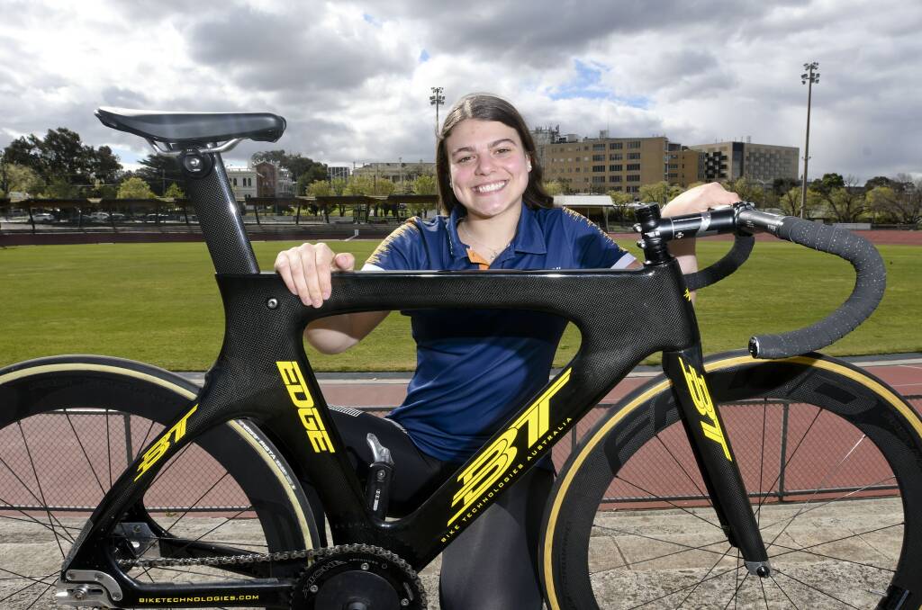 GAME BOUND: Alessia McCaig is among Bendigo's crop of strong cycling athletes. Picture: NONI HYETT