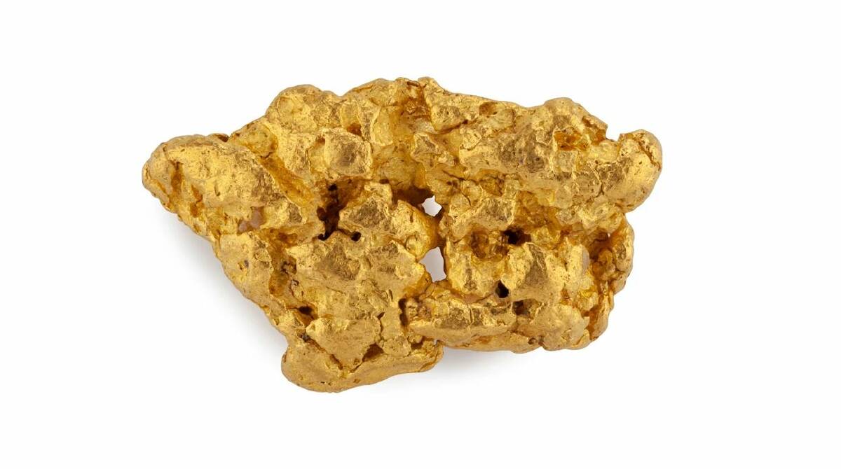 MINING HISTORY: A 9.9 gram freeform gold nugget. It is one of seven expected to go up for auction on Sunday. It was found by a prospector in the Bendigo area. Picture: GIBSONS AUCTIONS