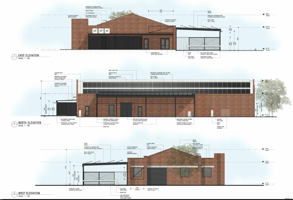 Plans for the exterior of the old Crystal Ice building. Picture: SUPPLIED
