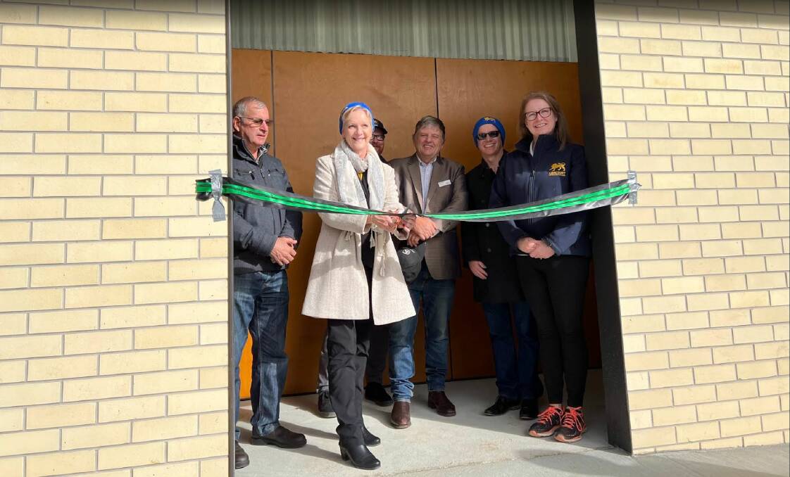 NEW CHANGEROOMS: Bendigo West MP Maree Edwards opens a new facility at Harcourt Recreation Reserve. Picture: SUPPLIED