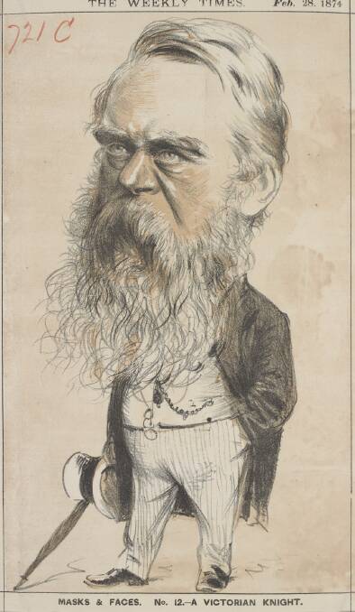 A Weekly Times caricature of James McCulloch from 1874. Image: COURTESY OF THE STATE LIBRARY OF VICTORIA