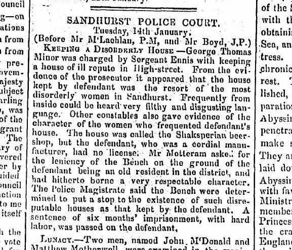 Police finally get their man when Minor is jailed. Image courtesy of: TROVE