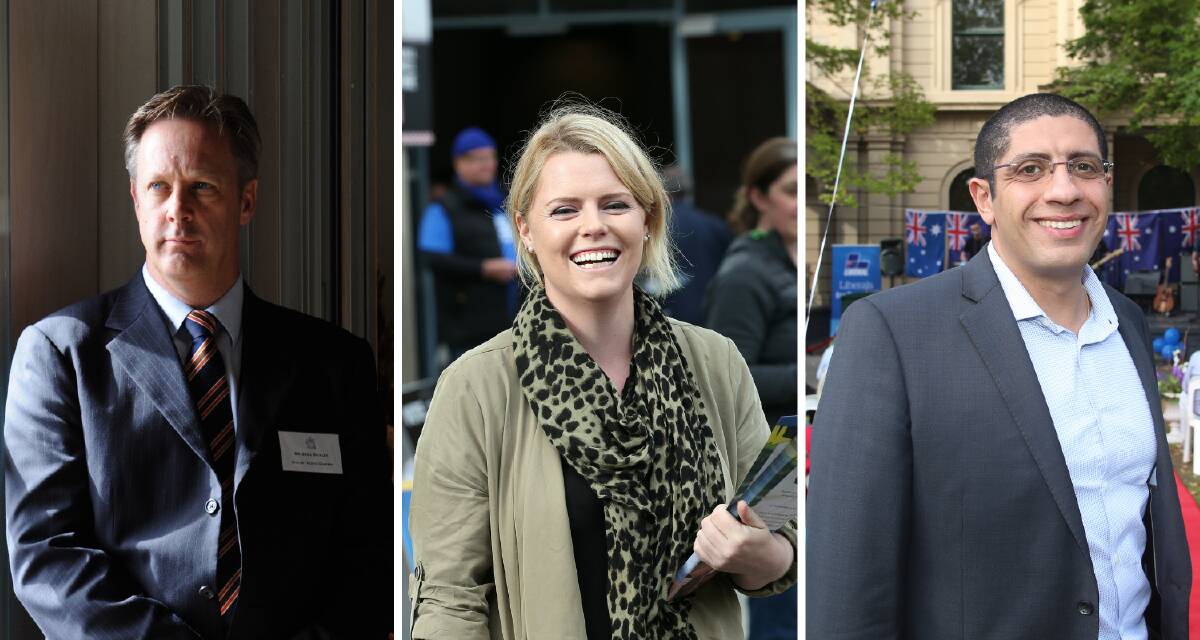LEFT TO RIGHT: Greg Bickley ran for the Liberal Party in 2013, Megan Purcell in 2016 and Sam Gayed in 2019. Pictures: JODIE DONNELLAN, GLENN DANIELS