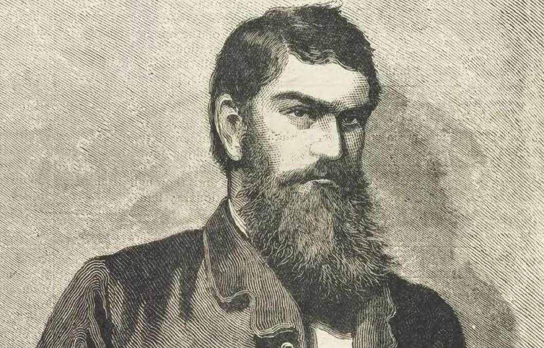CRIMINAL IN THE DOCK: Cop killer, hostage taker and thief Ned Kelly as he apparently appeared at Beechworth Court in 1880, according to a flattering Sydney Illustrated News picture. Image: Courtesy of TROVE