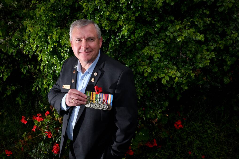 A PASSION TO HELP: Bendigo RSL president Peter Swandale has served with the Australian Defence Force in one form or another for 39 years. Picture: NONI HYETT