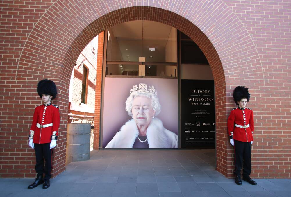 Promotions for a blockbuster Bendigo Art Gallery exhibition charting the story of British royal families. Picture: DARREN HOWE
