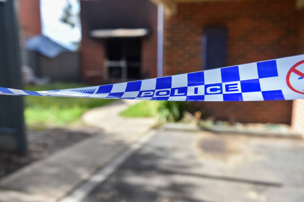 Police have been investigating a fire in Eaglehawk triggered by petrol bombs. Picture: DARREN HOWE
