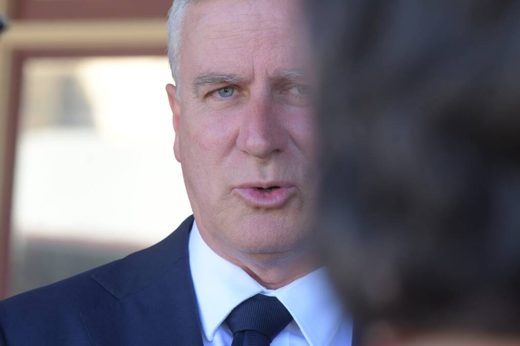Nationals leader Michael McCormack explains a policy. Picture: NONI HYETT