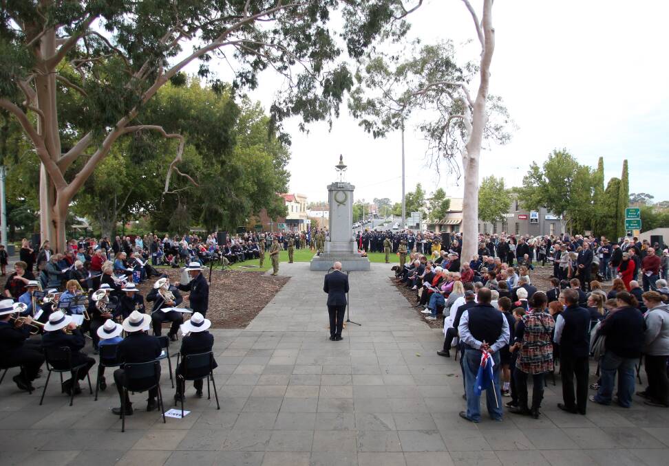 An Anzac Day ceremony at the Eaglehawk War Memorial in 2018. Picture: GLENN DANIELS