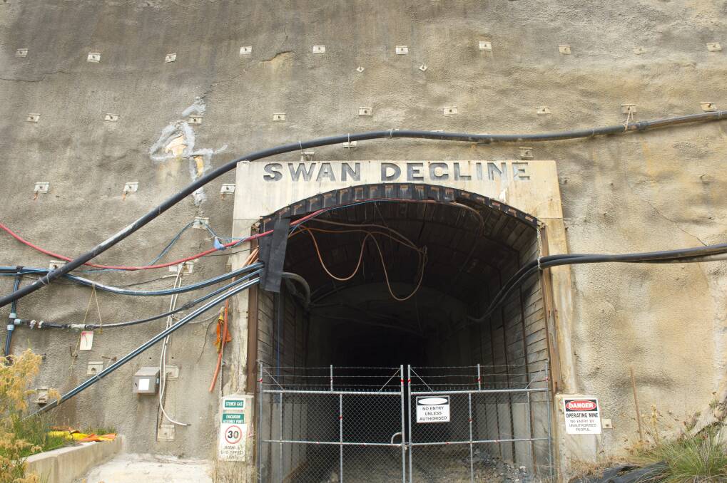The entrance to the Swan Decline, the last portal to Bendigo's underground goldfields. Picture: DARREN HOWE