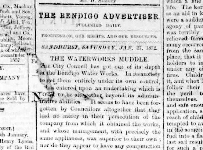 CONTROVERSY: An editorial in the Bendigo Advertiser blasts Bendigo's council for arguably getting "out of its depth". Picture: COURTESY OF TROVE