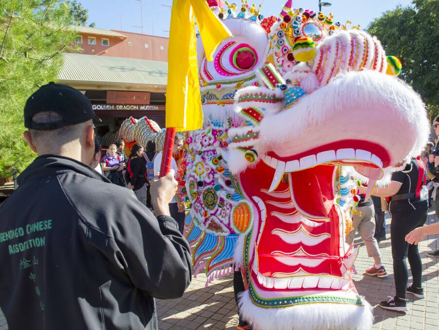 Dai Gum Loong outside the Golden Dragon Museum, which he left Sunday morning. Picture: DARREN HOWE