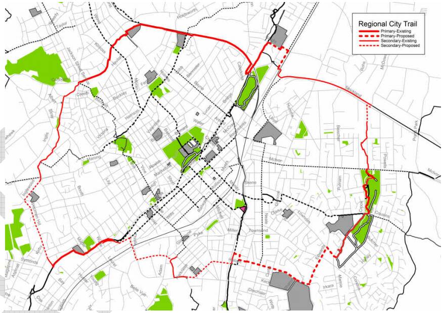 A possible route for a new 22km regional city trail. Source: City of Greater bendigo