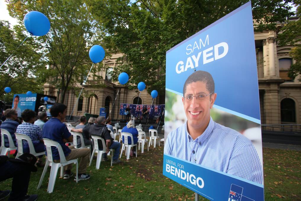 A poster from the Liberal Party election launch. Picture: GLENN DANIELS