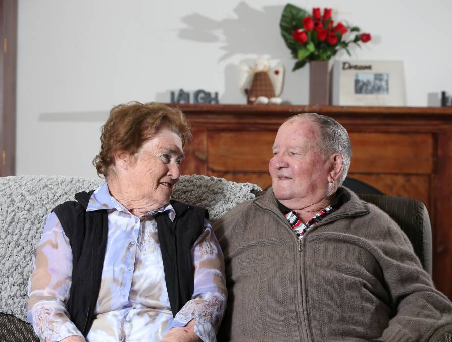 Aileen and Lockie Maher are celebrating 60 years of marriage on Thursday. Picture: GLENN DANIELS