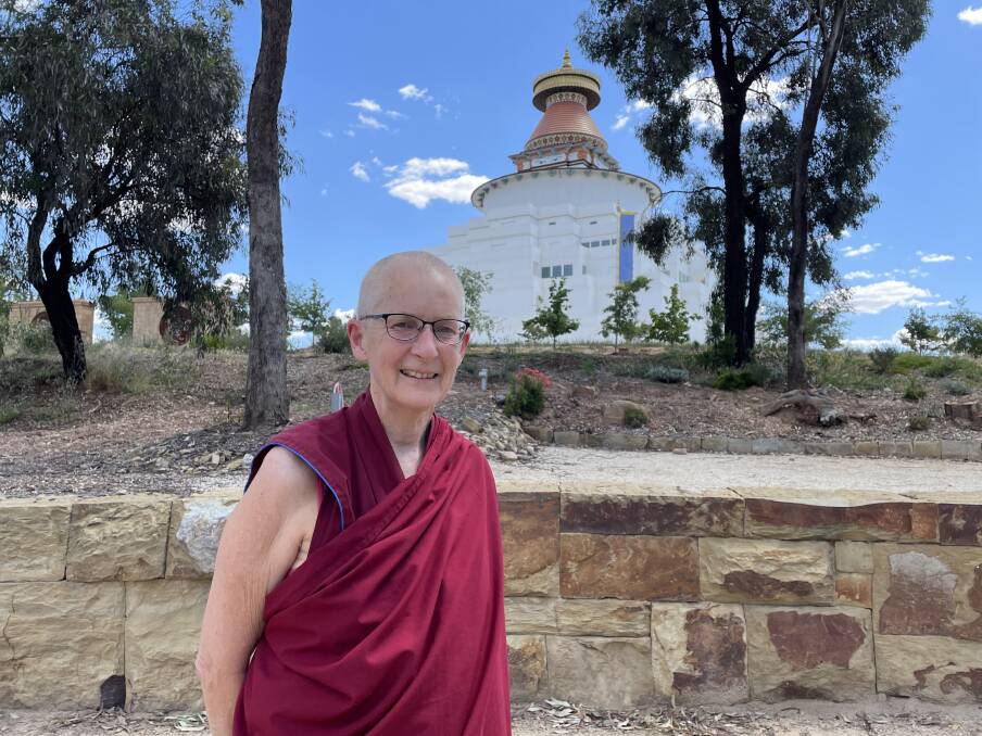 Tenzin Tsapel lives on the grounds of the Great Stupa of Universal Compassion. Picture: TOM O'CALLAGHAN