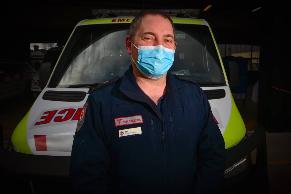 Ambulance Victoria's Ben Miller is among those warning the public to take steps to avoid strokes early. Picture: DARREN HOWE
