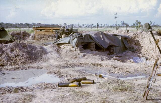 A gun position that was temporarily overrun by North Vietnamese soldiers on May 13, 1968. Picture: GREG AYSON, AUSTRALIAN WAR MEMORIAL