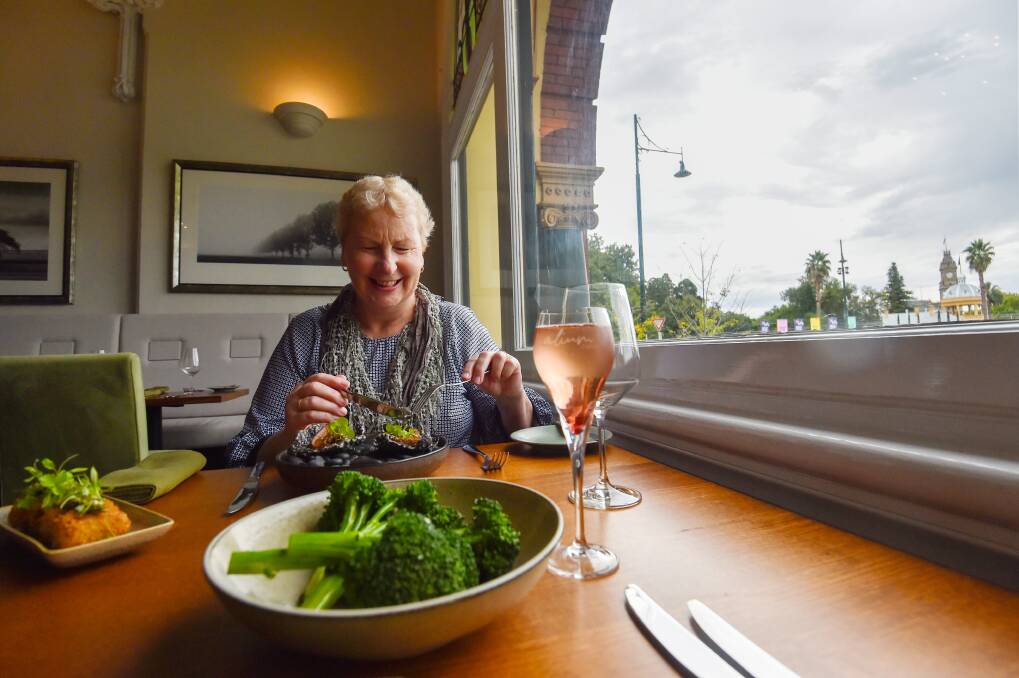 Mayor Andrea Metcalf at Allium Dining, which is among businesses that are part of a tourist campaign for the Bendigo Art Gallery's new Paris-themed exhibition. Picture by Darren Howe