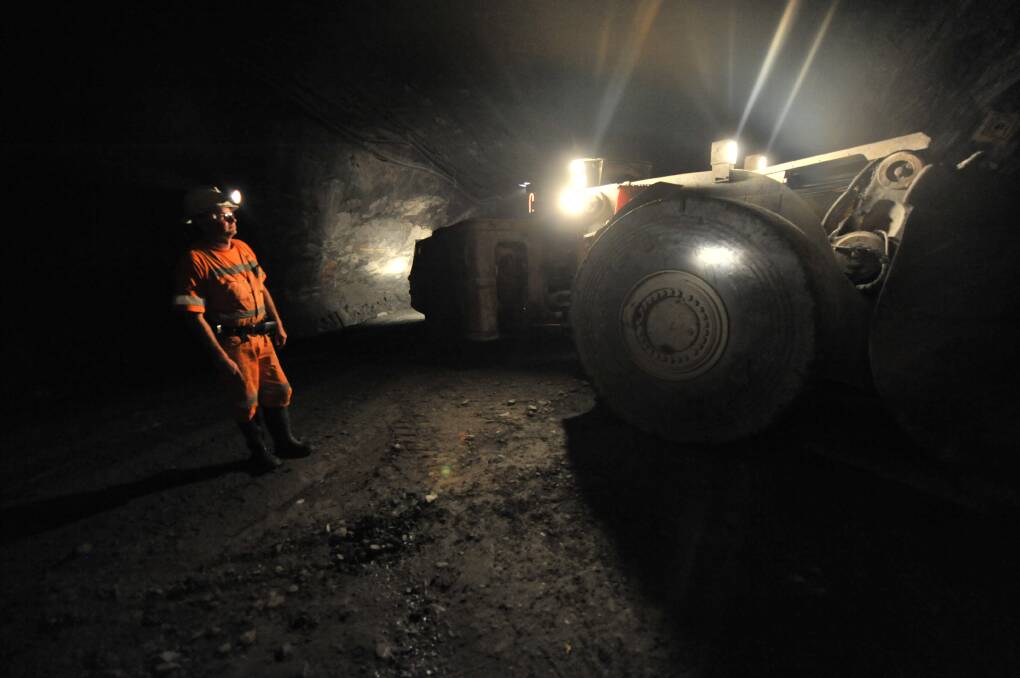 A miner searching for gold deep beneath Bendigo in 2009. Picture: BILL CONROY