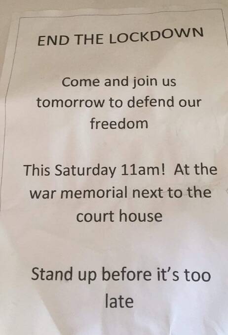 A picture of a flyer anonymously circulated through Kangaroo Flat yesterday. Picture: SUPPLIED