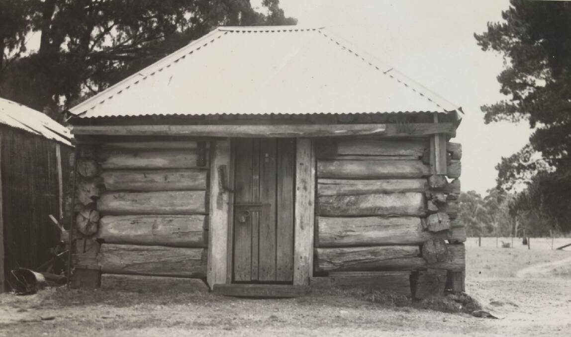 LOCK-UP: An example of a windowless log cabin used to hold Bendigo criminals during the 1850s. Image: courtesy of the STATE LIBRARY OF VICTORIA