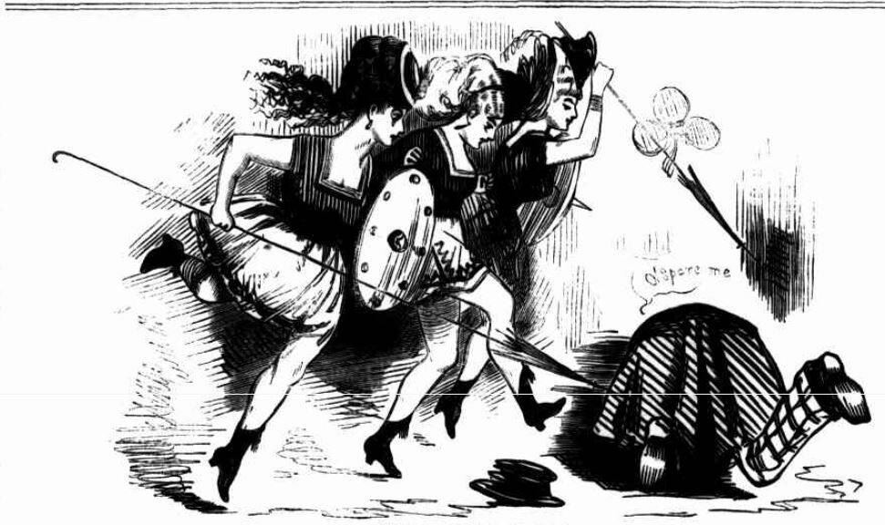POETIC JUSTICE: A Melbourne Punch cartoon gives a somewhat misleading impression of how many Zavistowskis were involved in the beating. Image: Courtesy of TROVE.