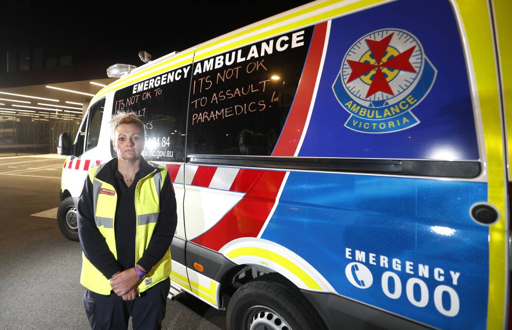 DISMAYED: Local paramedic Mel Barkmeyer was one of many across the state who wrote messages on ambulances after the court decision. Picture: GLENN DANIELS