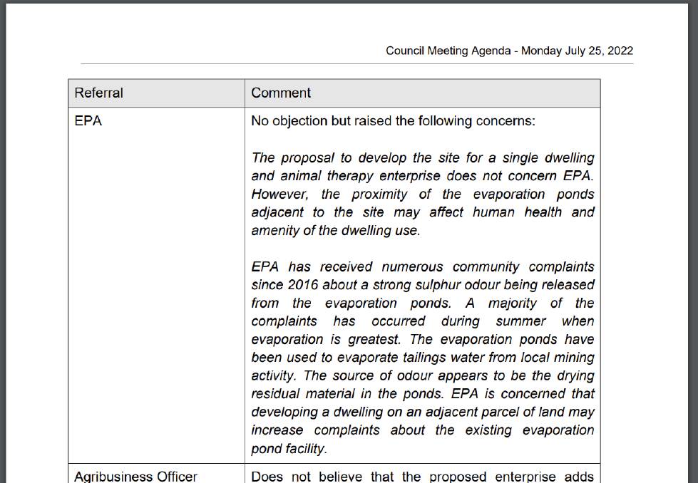 An extract from the City of Greater Bendigo's agenda ahead of Monday night's meeting.