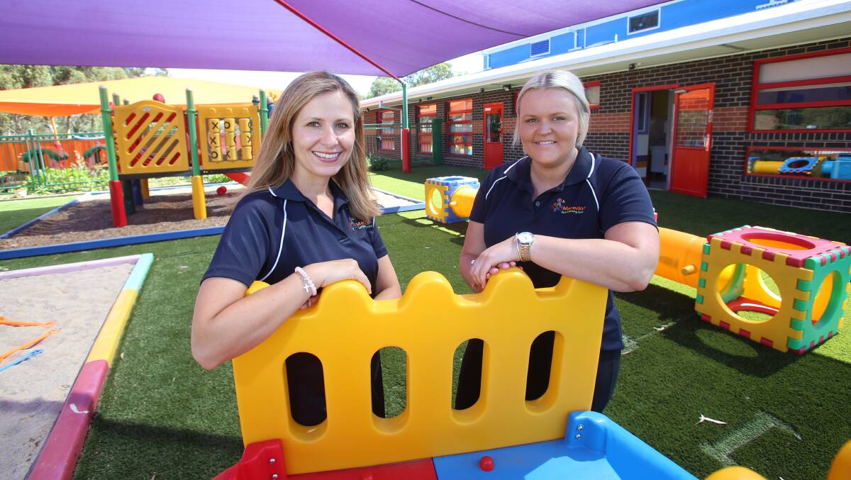 BUSINESS BOOMS: Macedon-based Country Kids Early Learning owner Tania Avtarovski and centre director Lexy Deruiter opened a new centre yesterday. Picture: GLENN DANIELS