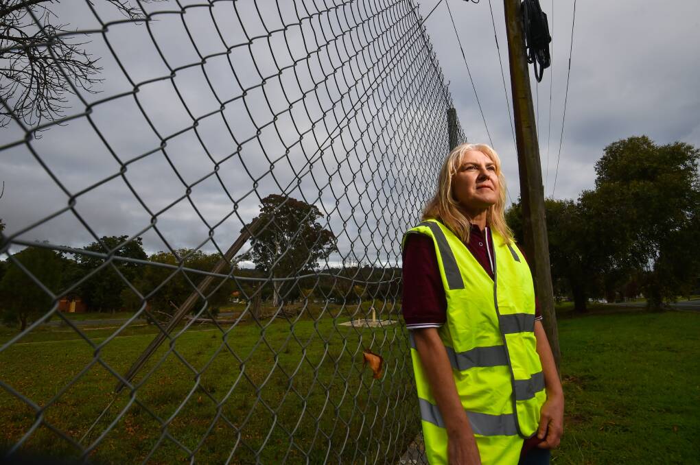 Wildlife rescuer Michelle Mead at the athletes' village site in Flora Hill last month. Picture by Darren Howe