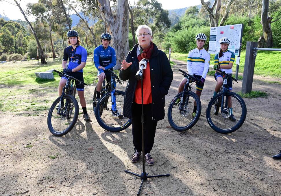 PLANS FORMING: Bendigo mayor Andrea Metcalf answering questions earlier this year about the 2026 Commonwealth Games. Picture: BRENDAN McCARTHY