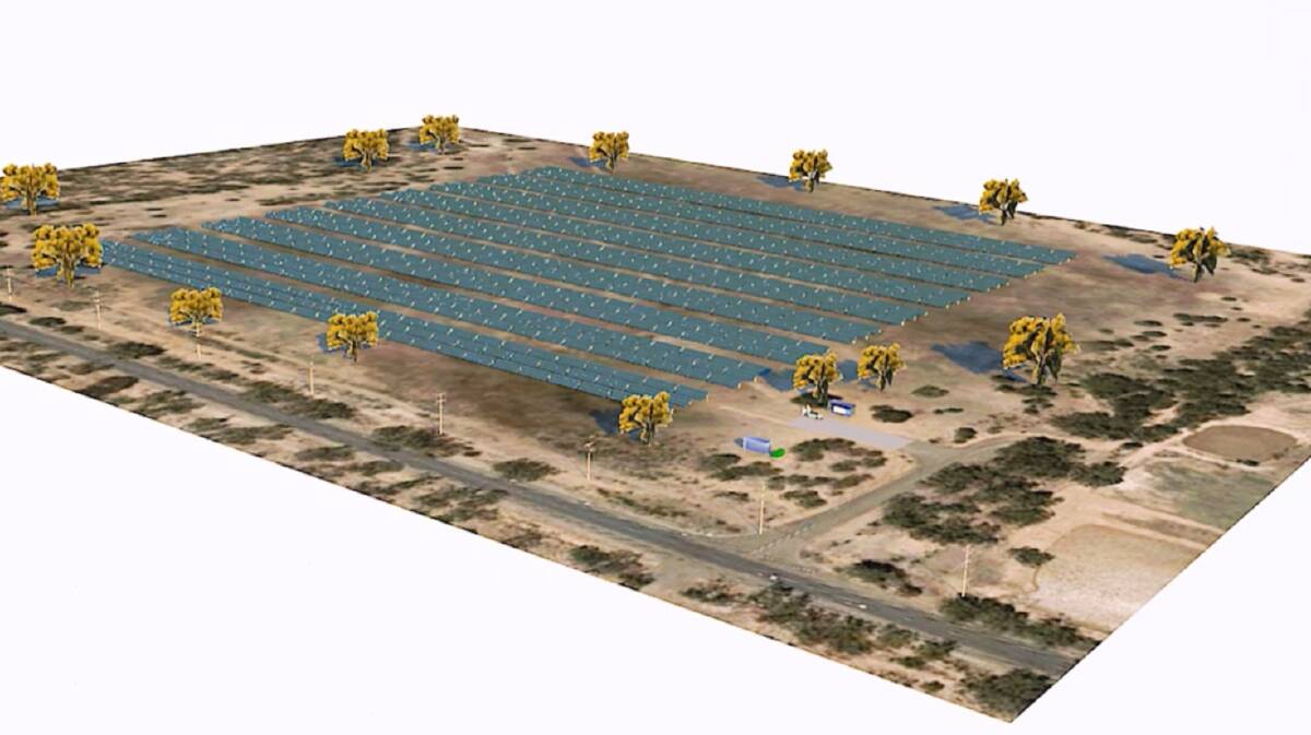 An artists impression of a two megawatt proposed solar farm owned by the Bendigo community. Picture: SUPPLIED