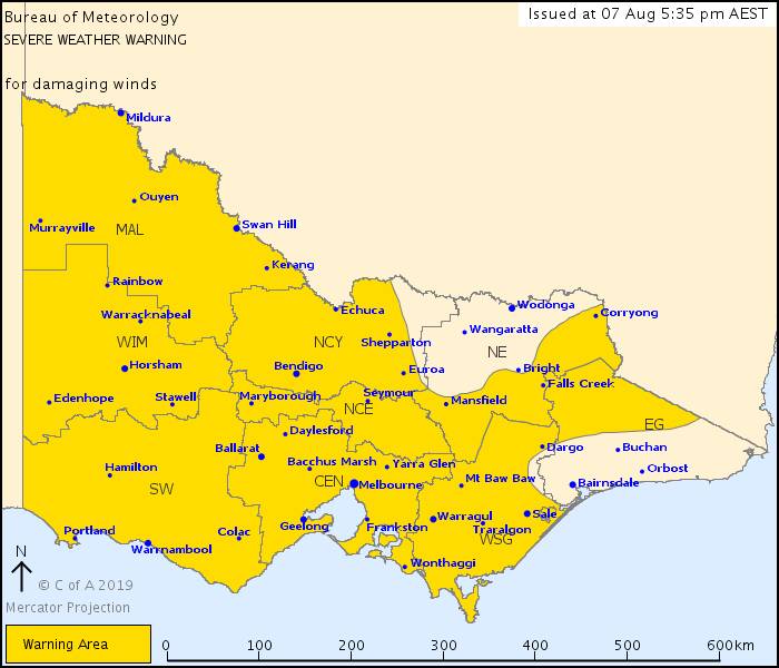 Severe weather warning issued for Thursday
