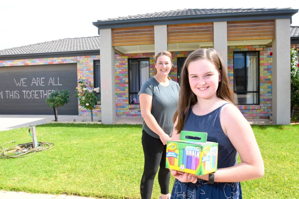 PICTURE PERFECT: Paige and Lyndell have transformed their house into cheerful artwork to beat the coronavirus blues. Picture: NONI HYETT