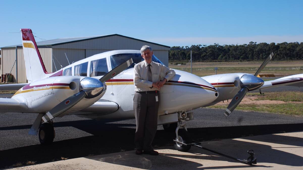 Dr van der Spek with his plane. Picture: CONTRIBUTED