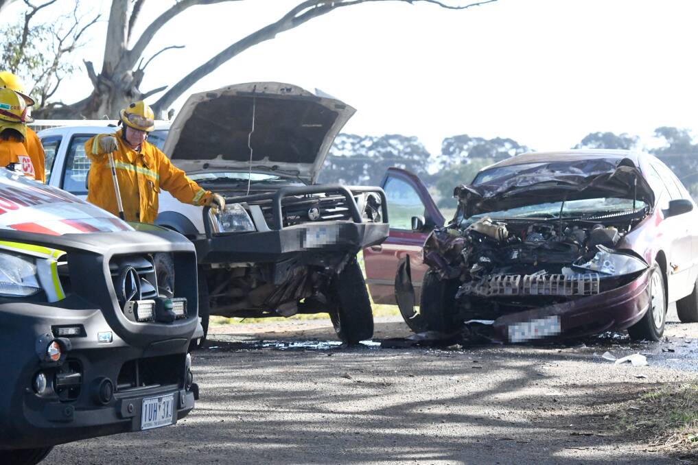 Two vehicles have crashed in Woodvale. Pictures by Noni Hyett