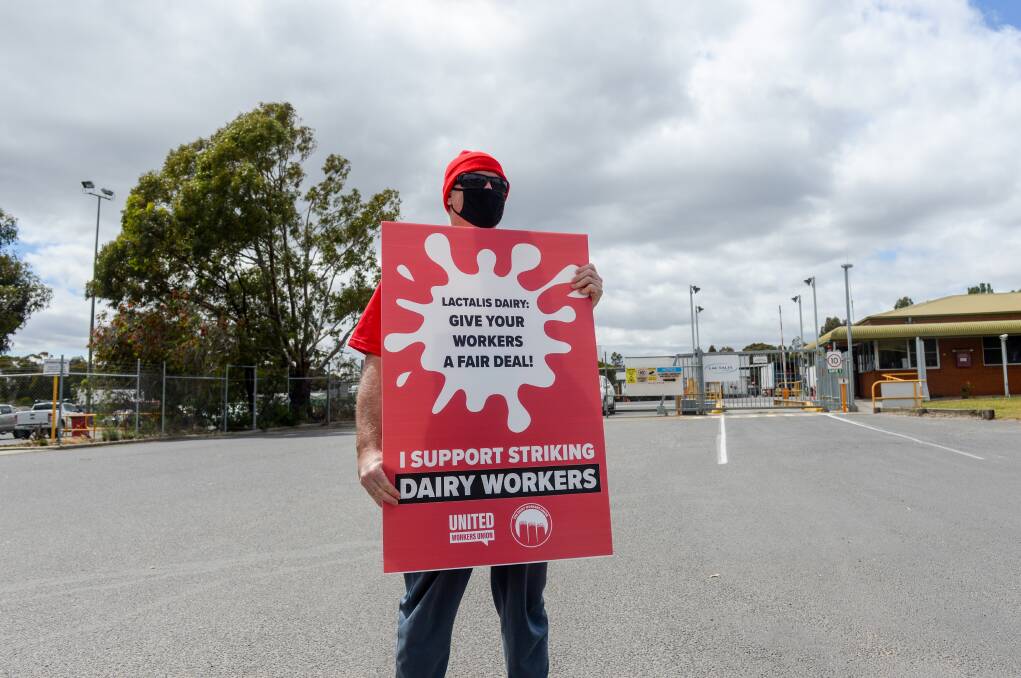 140 dairy workers began their strike 10 days ago. Picture: DARREN HOWE